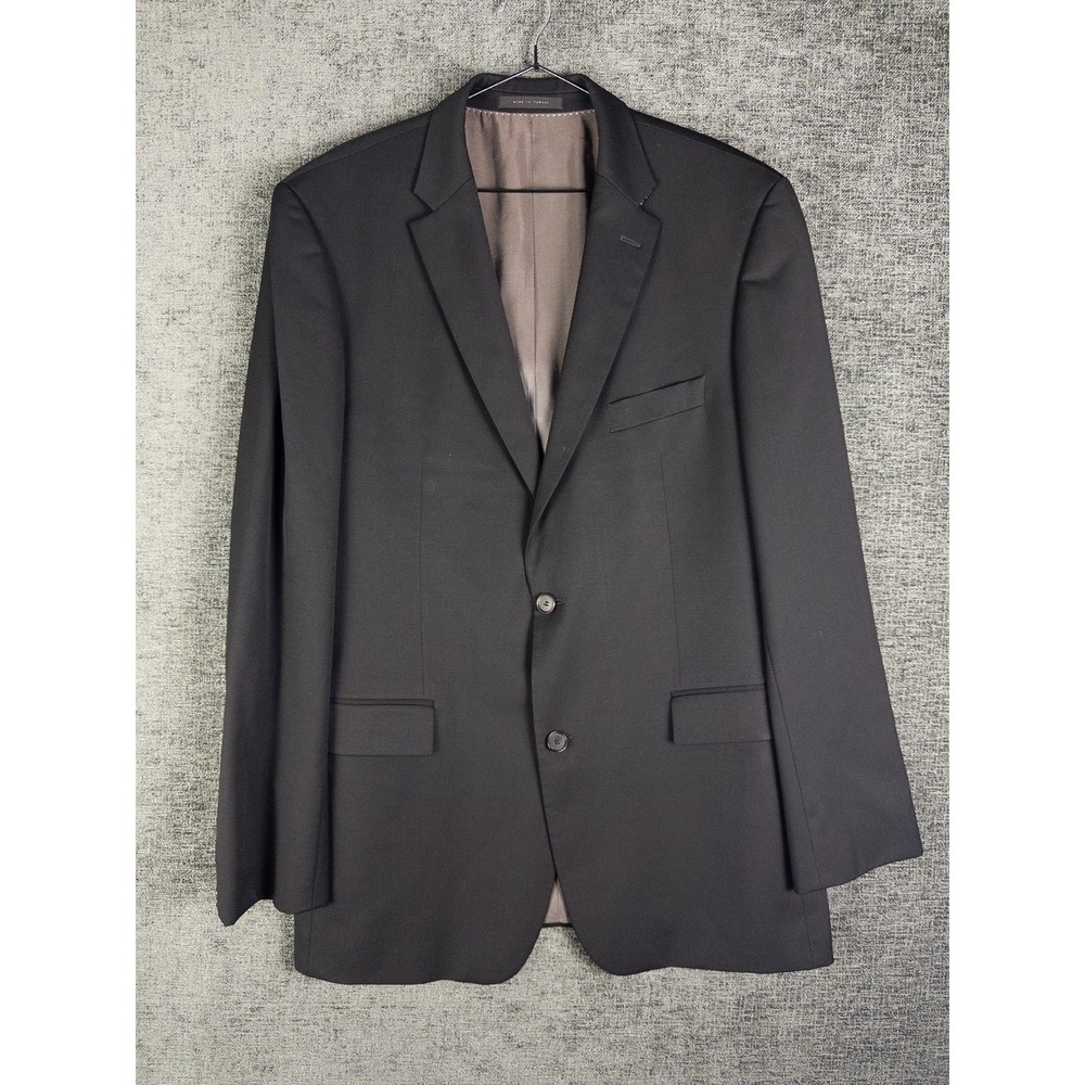 Hugo Boss Blazer Mens 44L 2 Button Black Single Breasted Reda Business Career